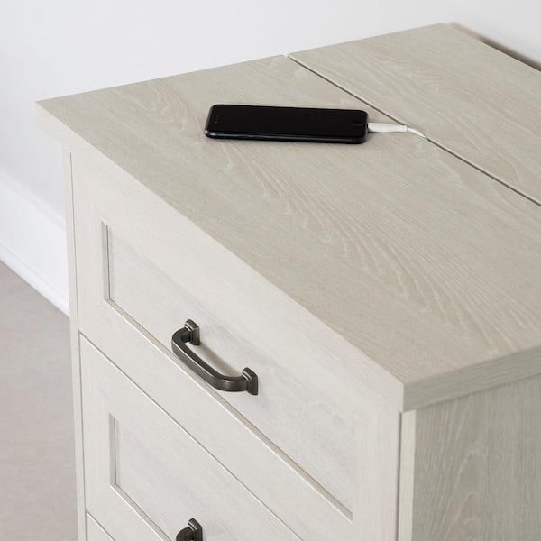 South Shore Prairie Nightstand, Winter Oak