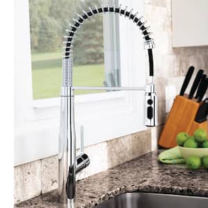 Neo Single-handle Spring Pull-Down Sprayer Kitchen Faucet in Matte Black