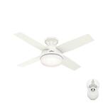 Dempsey 44 in. Indoor/Outdoor Fresh White LED Low Profile Ceiling Fan with Light Kit and Remote Control