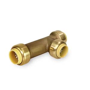 Pushlock 3/4 in. Brass Lead Free Push x Push x Push Slip Tee Fitting for Potable Water and Hydronic Heating