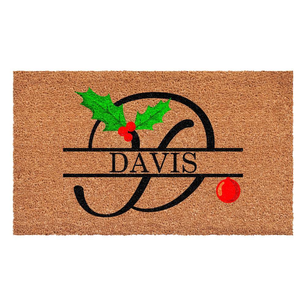 Christmas Holly 48 in. x 24 in. Coir Monogrammed Letter D Door Mat price history on PriceWatchPro