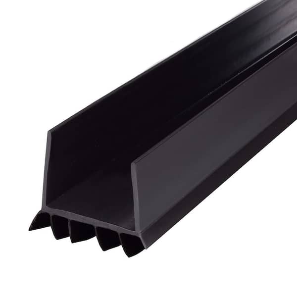 36 in. Black Vinyl U-Shape Cinch Slide-On Under Door Seal