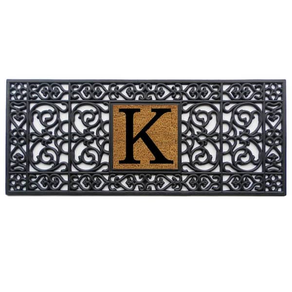 17 in. x 41 in. Rubber Monogrammed K Door Mat