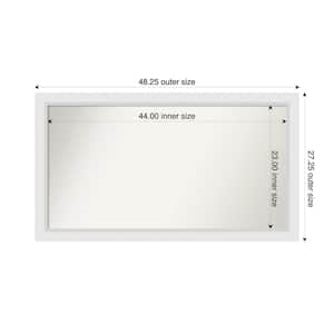 Blanco White 48.25 in. x 27.25 in. Custom Non-Beveled Wood Framed Bathroom Vanity Wall Mirror