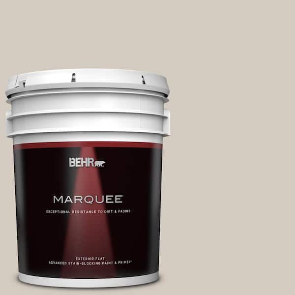 BEHR MARQUEE 5 gal. #N220-2 Ashen Tan Flat Exterior Paint & Primer