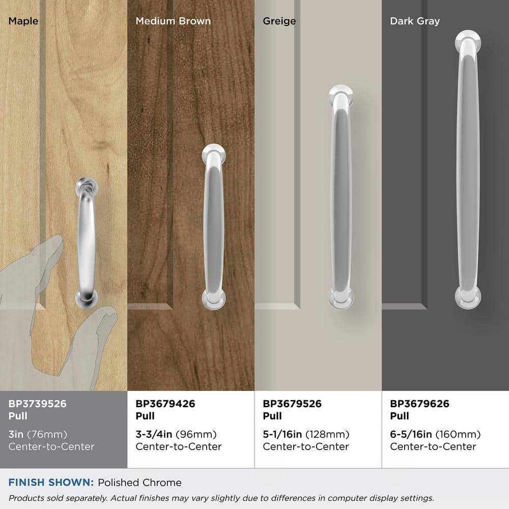 Polished Chrome 3-Inch Modern Cabinet Drawer Pull