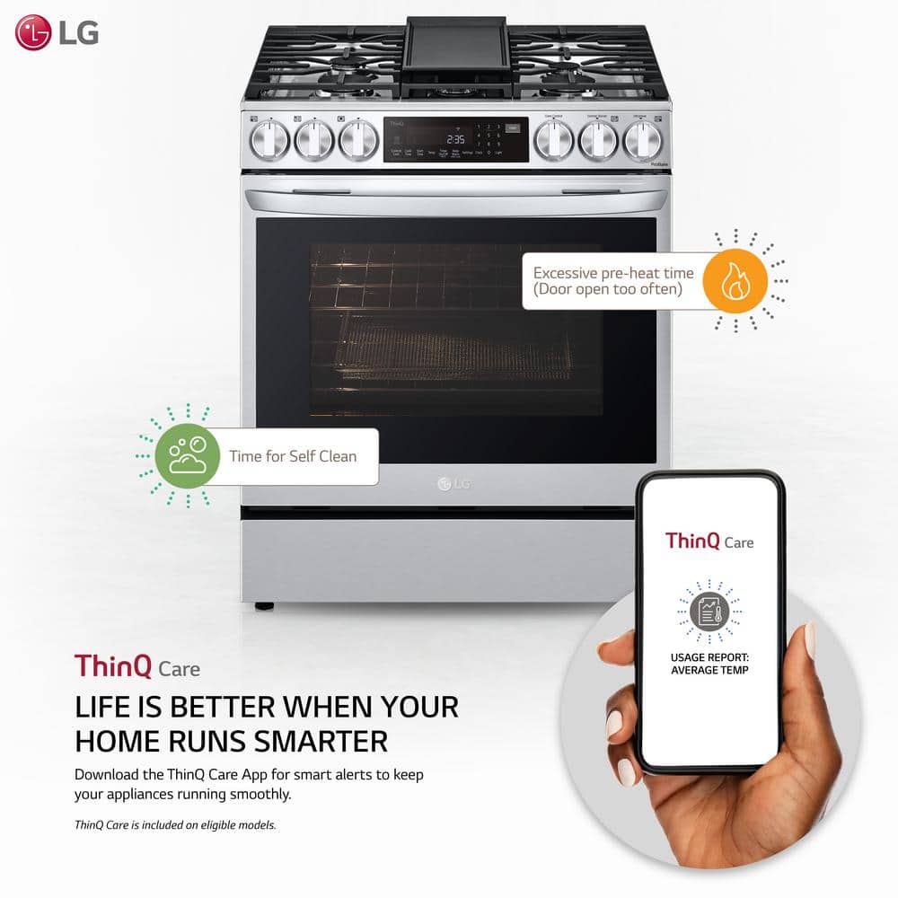 LG 30" Stainless Steel Gas Range with Convection and Air Fry