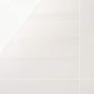 Terius Dolomite Warm White 23.54 in. x 23.54 in. Polished Marble Look Porcelain Tile (15.49 sq. ft./Case)