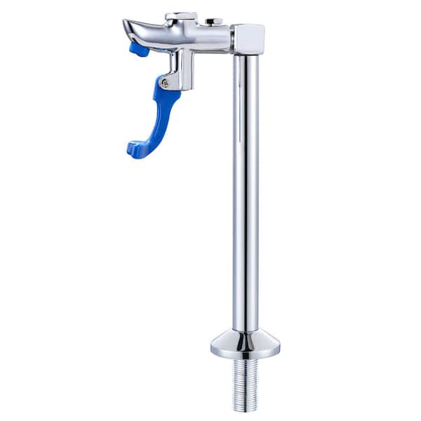 IVIGA 9.4 in. Deck Mount Glass Filler Faucet, Push-Back Glass Filling Station with Male Shank Pedestal in Polished Chrome