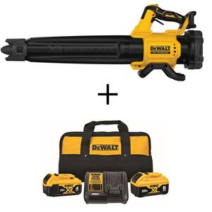 20V MAX 125 MPH 450 CFM Cordless Battery Powered Handheld Leaf Blower Kit with 6Ah and 4Ah Batteries, Charger and Bag