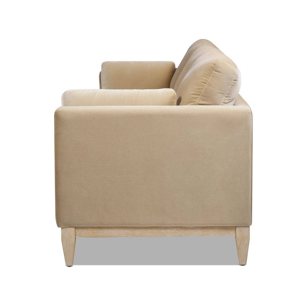 Knox 84" Fawn Brown Velvet Lawson Sofa with Removable Cushions