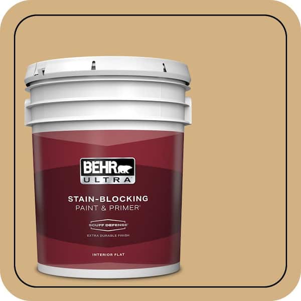 BEHR ULTRA 5 gal. #QE-29 Light Oak Extra Durable Flat Interior Paint & Primer