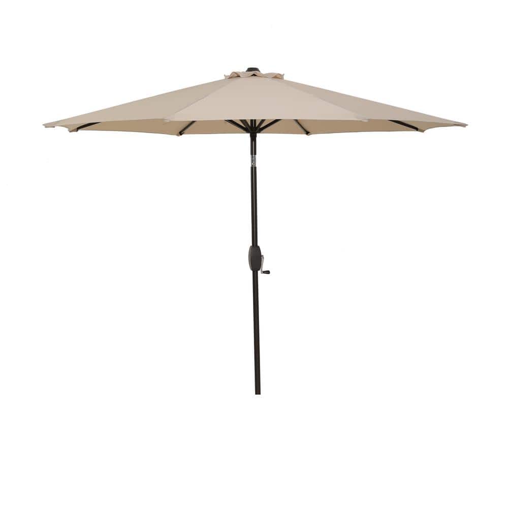 SERGA 9 ft. Outdoor Patio Market Umbrella with Crank Lift in Beige