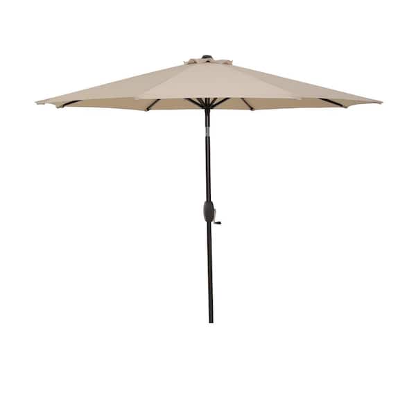 Unbranded SERGA 9 ft. Outdoor Patio Market Umbrella with Crank Lift in Beige