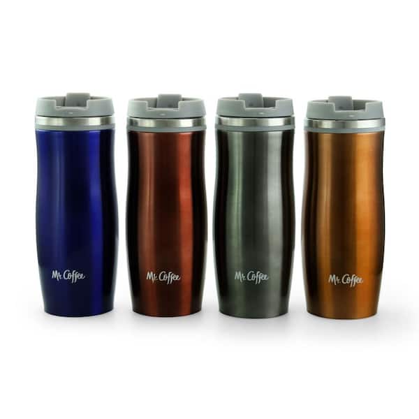 Mr. Coffee 23 oz. Stainless Steel Thermal Travel Mug in Leatherette  985116553M - The Home Depot