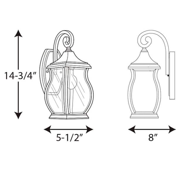 Township Collection 1-Light Oil Rubbed Bronze Clear Beveled Glass New Traditional Outdoor Small Wall Lantern Light