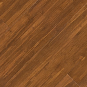 Sweet Toffee 1/2 in. T x 5 in. W Wire Brushed Strand Woven Engineered Bamboo Flooring (19.92 sqft/case)