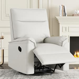 Linen 360° Swivel Recliner with Adjustable Backrest for Living Room, Beige