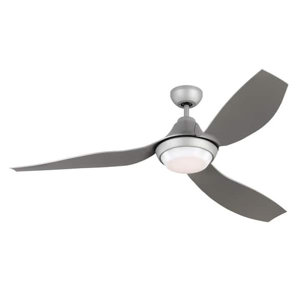 Generation Lighting Avvo 56 in. Indoor/Outdoor Grey Ceiling Fan with LED Light Kit, DC Motor, ABS Blades and 6-Speed Remote Control