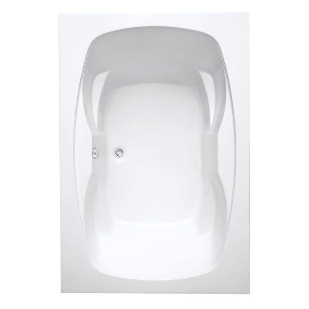 Hialeah II 72 in. x 42 in. Rectangular Soaking Bathtub Center Drain in Acr