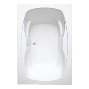 Hialeah II 72 in. Acrylic Center Drain Rectangular Drop-In Soaking Bathtub in White