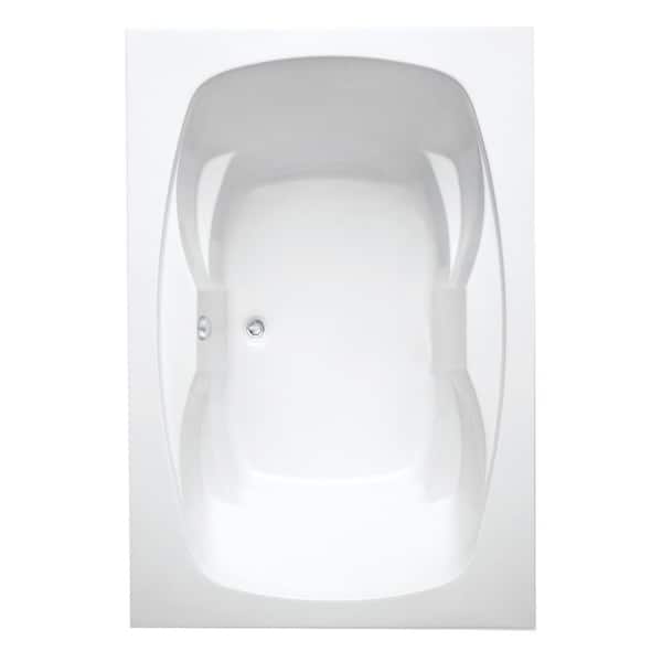 Aquatic Hialeah II 72 in. x 42 in. Rectangular Soaking Bathtub Center Drain in Acrylic Drop-in White