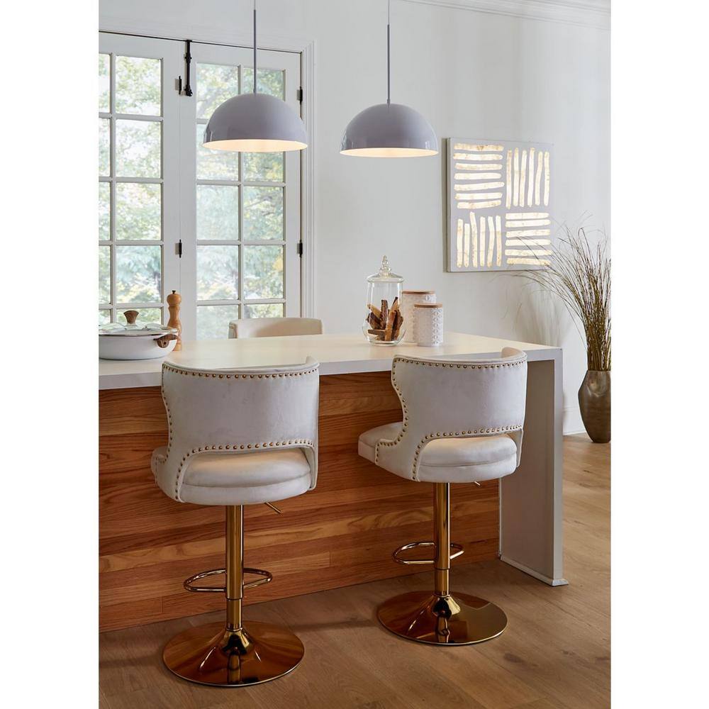 Elegant Brushed Nickel Bowl Pendant with White Dome Shade
