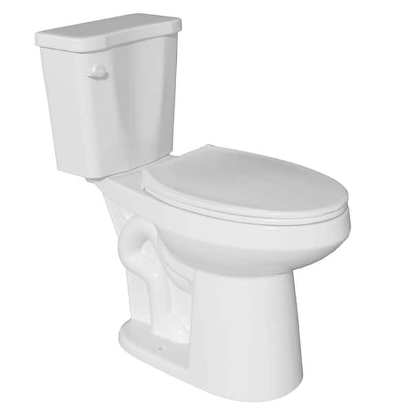 19 in. ADA Height 2-Piece Toilet 1.28 GPF Single Flush Elongated White Tall Toilet Comfort Bowl Height Bathroom Toilet