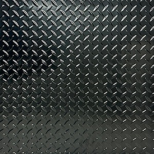 Diamond Plate Gloss Black 4 ft. x 8 ft. Faux Tin Glue-Up Wainscoting Panels (5-Pack) (160 sq. ft./Case)