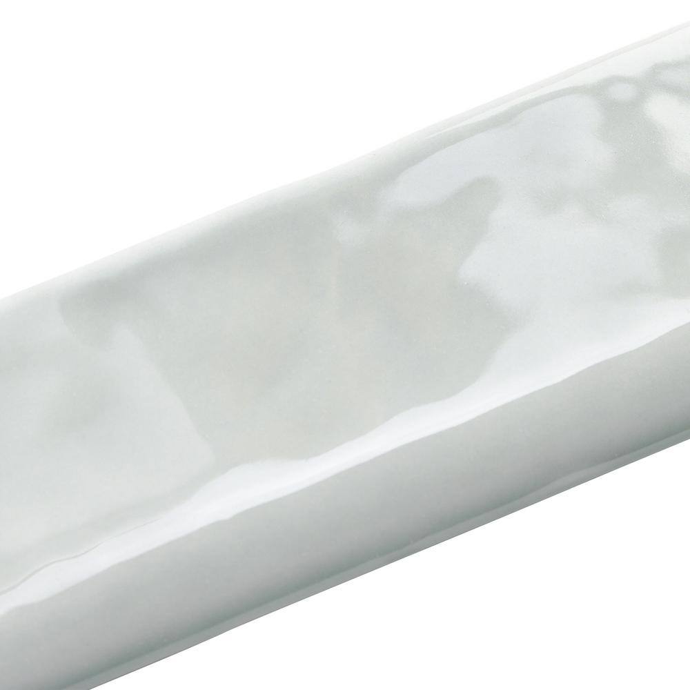 Taupe Polished Ceramic Bullnose Wall Tile Trim, 2x10