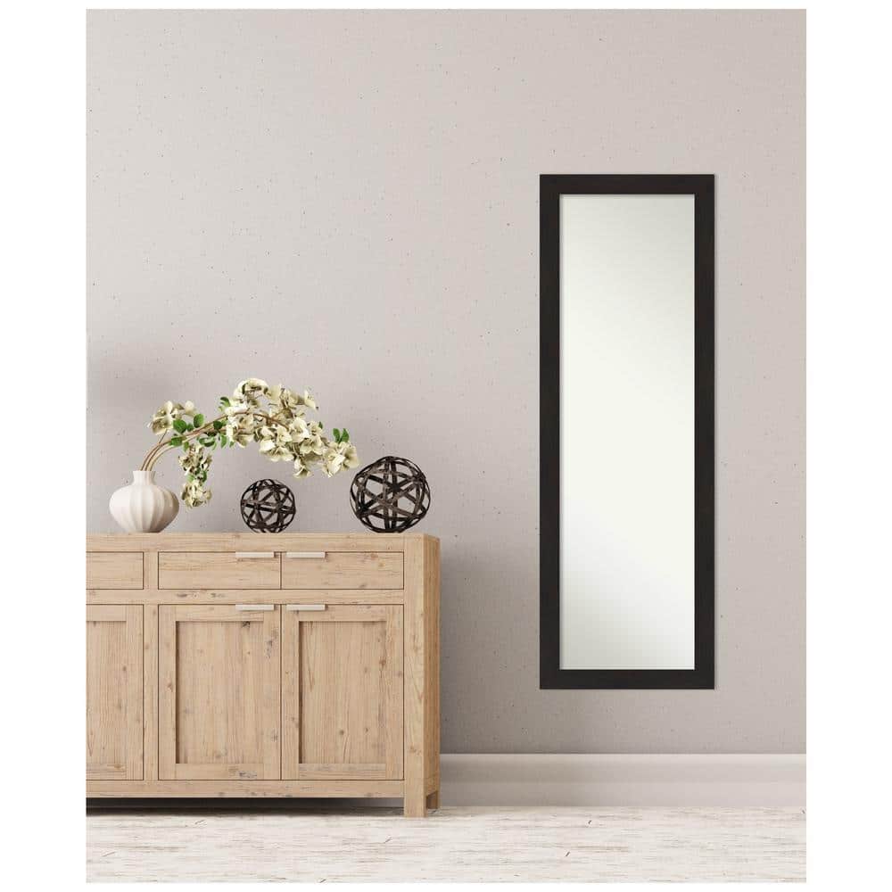 Espresso Wood Full Length Rectangular Bathroom Mirror