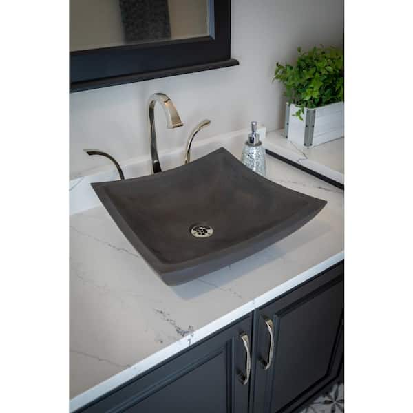 Eden Bath Square Deep Zen Sink in Lava Stone EB_S041LS-H - The