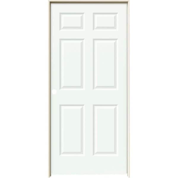 JELD-WEN 36 in. x 80 in. Colonist White Painted Right-Hand Smooth Solid Core Molded Composite MDF Single Prehung Interior Door