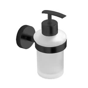 General Hotel Wall Mounted Soap Dispenser in Matte Black Frosted Glass