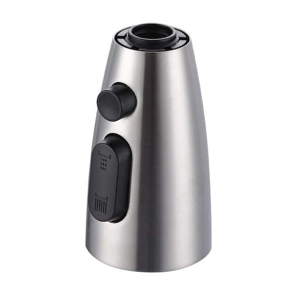 3 Function Kitchen Faucets Head Replacement with 3-Spray Modes and 9-Adapters in Brushed Nickel