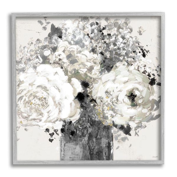 Stupell Industries Abstract Floral Arrangement Expressive Flowers By Lanie Loreth Framed Print Nature Texturized Art 24 in. x 24 in.