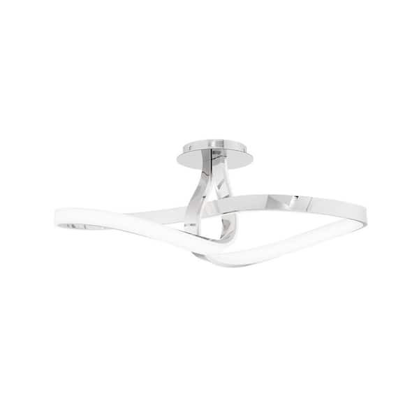 Mobius 24 in. Chrome Integrated LED Semi-Flush Mount