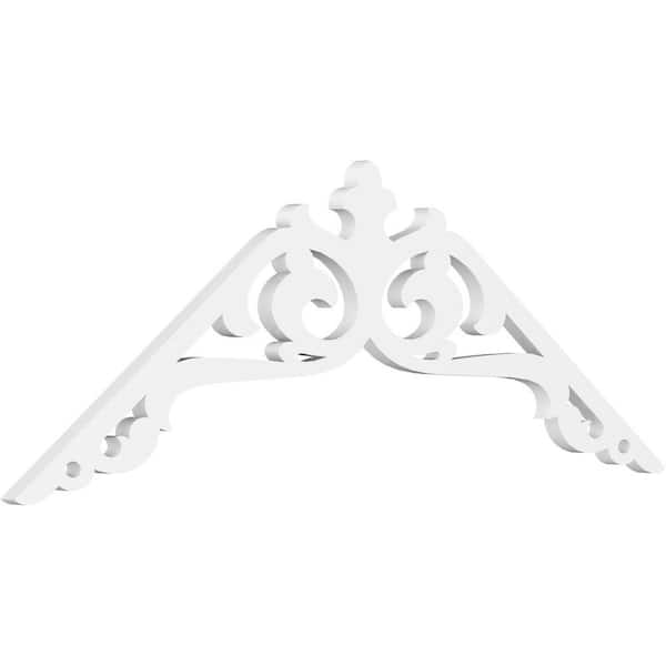 Ekena Millwork 1 in. x 48 in. x 18 in. (9/12) Pitch Amber Gable Pediment Architectural Grade PVC Moulding