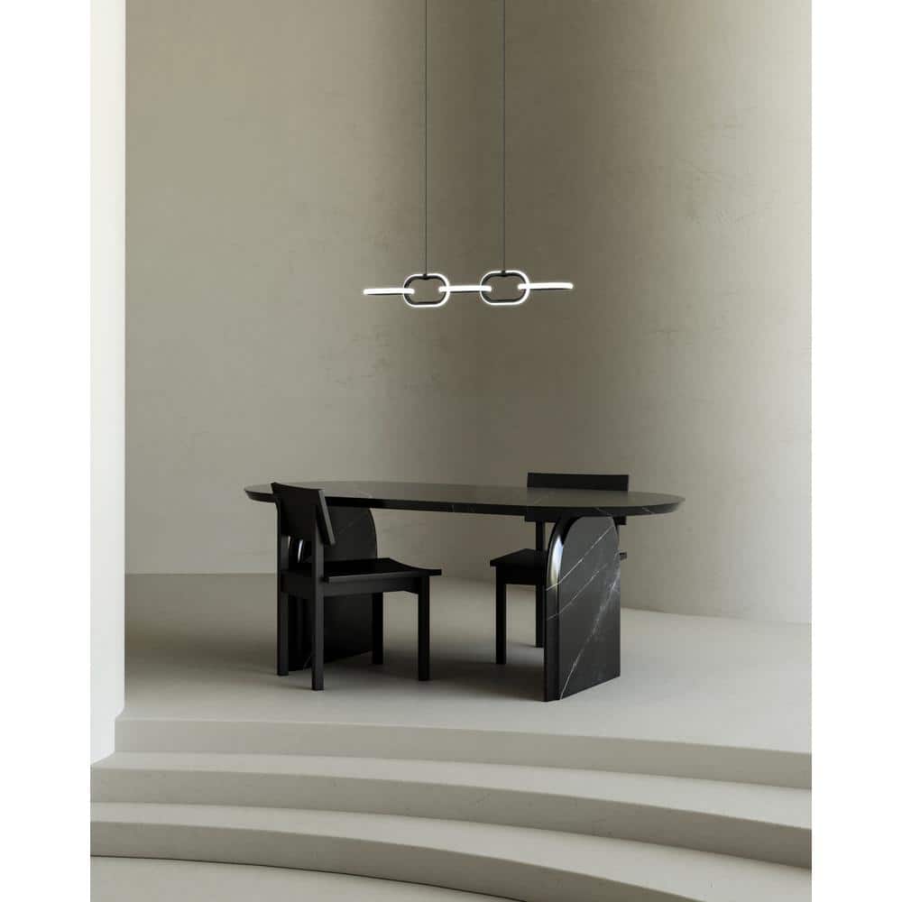 Airen Black Aluminum LED Chain Link Pendant Light