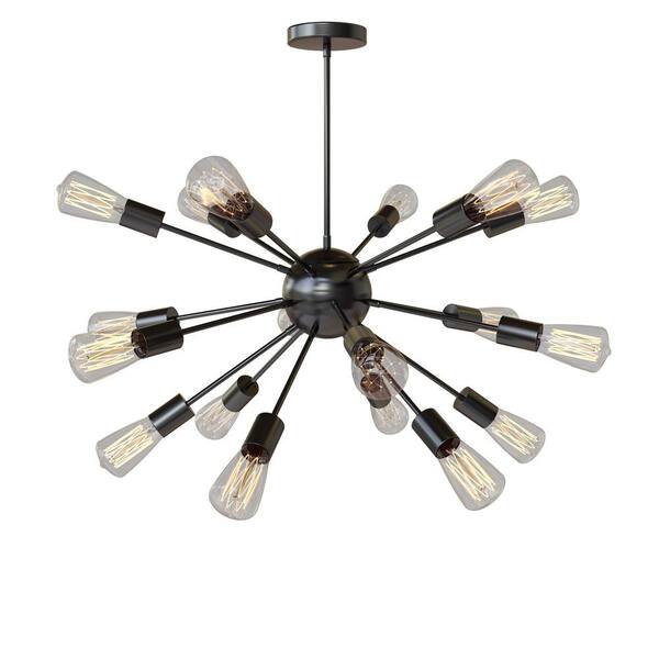 mieres Eureka 60-Watt Integrated LED Black Sputnik Sphere Chandelier ...