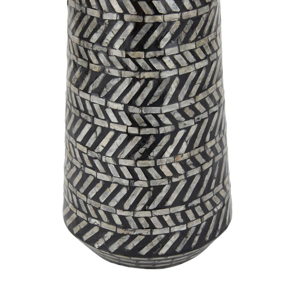 Modern Black and White Mother of Pearl Bud Vase