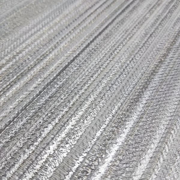 Glint Stria Stripe Gray Wallpaper Sample