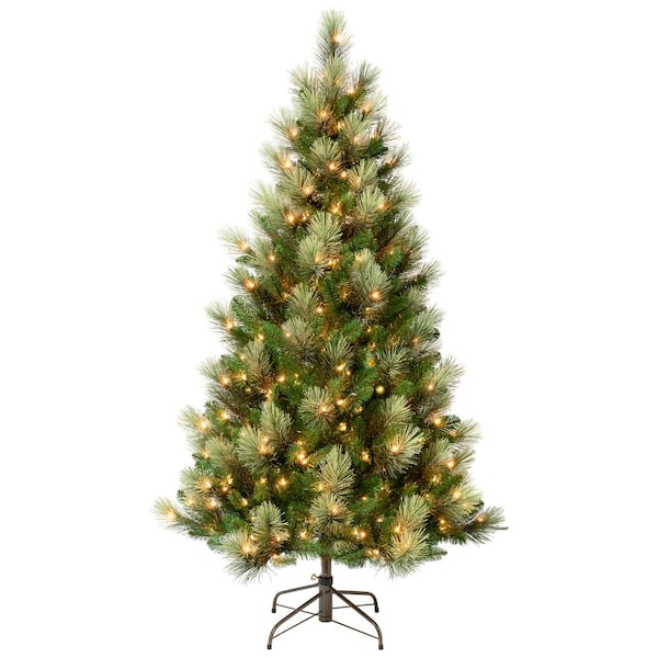 National Tree Company 9' Charleston Pine Hinged PreLit Artificial Christmas Tree with 600 Clear Lights