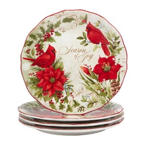 Winter's Medley Multi-Colored Dinner Plates Set of 4