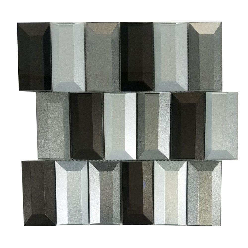 Secret Silver and Bronze 12 in. x 12 in. Beveled Brick Glass Mosaic Wall Tile (10 sq. ft./Case) price history on PriceWatchPro