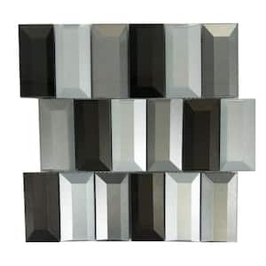 Illusion Metallic Bronze& Silver Brick 12 in. x 12 in. Glass Mosaic Decorative Wall Tile (10 Sq. Ft./Sheet)