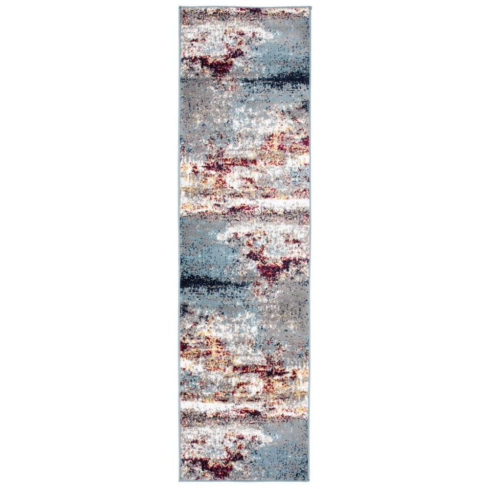 World Rug Gallery Moderns Shades Abstract Multi 2 ft. x 7 ft. Runner