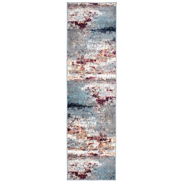 World Rug Gallery Moderns Shades Abstract Multi 2 ft. x 7 ft. Runner Rug