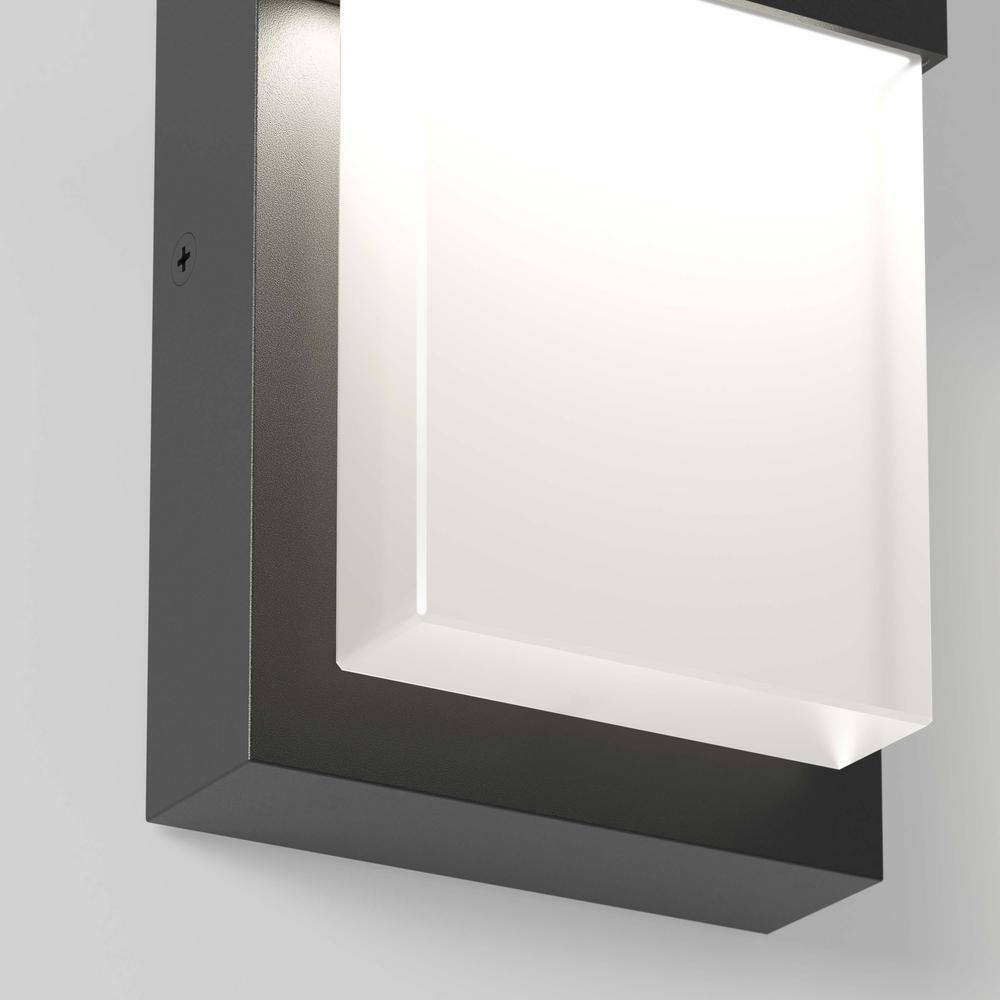 Medium Black Steel Modern Outdoor LED Lantern Sconce