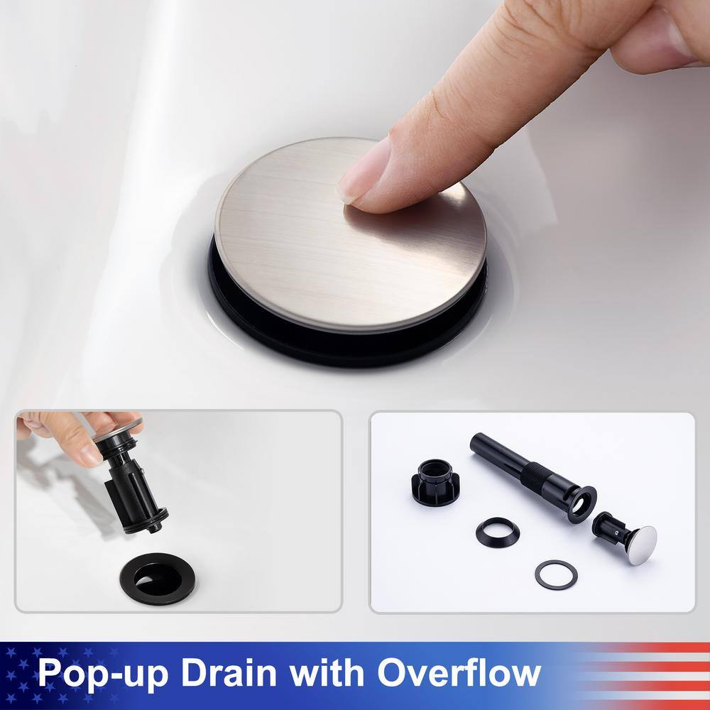 Matte Black Stainless Steel 2-Handle Bathroom Faucet with Drain Assembly